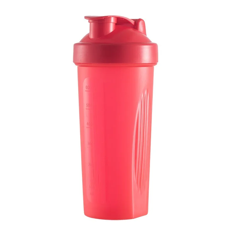 Garrafa Portátil À Prova de Vazamentos de 600ml para Proteína em Pó com Balança e Copo Misturador. MDUG (vermelho)
