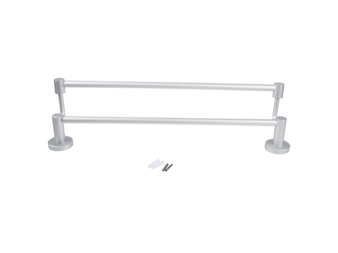 Laxiscreed Suporte Para Toalhas De Banheiro Com Barra Dupla, 50cm, Alumínio Espaçoso