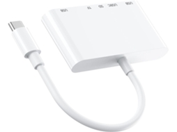 Hub Usb-c 5 Em 1 Com Leitor De Cartões, Porta Usb-a E Carregamento