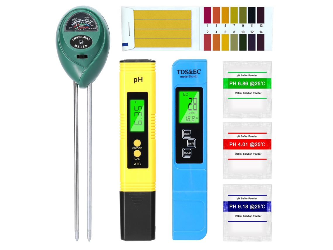 Detector De Solo E Água Ph Umidade Luz Intensidade Tds/ec Ferramenta Jardim