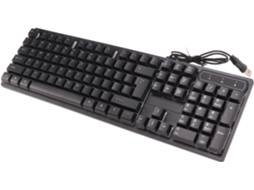 Teclado Mecânico para Jogos com Fio, Retroiluminação Colorida e 104 Teclas Suspensas. SFUSHOS