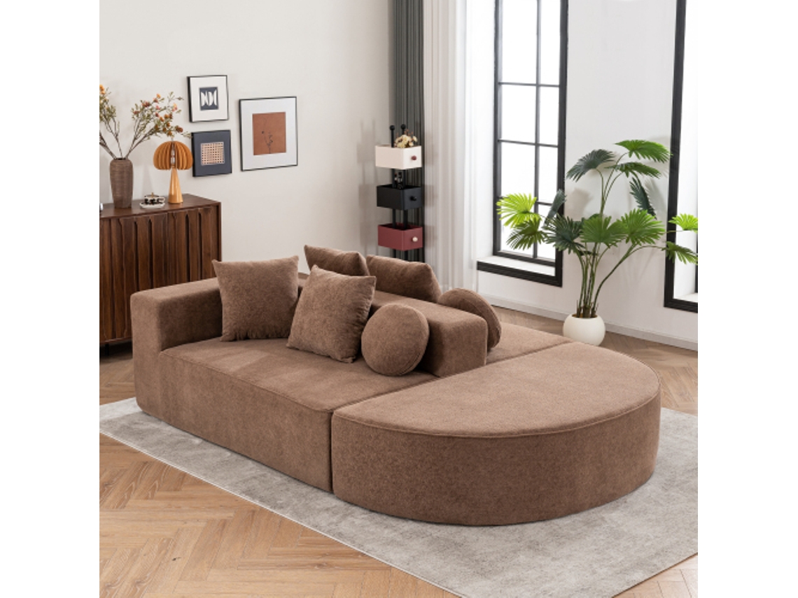 Sofá modular semi-ossos LYYTUNG totalmente compacto, sofá segmentado Nuvem para sala de estar ou quarto, tecido chenille confortável e hipoalergênico.