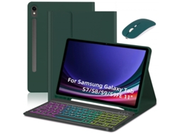 Capa de Teclado Bluetooth para Samsung Tab S9 11 Polegadas luz de fundo colorida com rato XIAOMOYU
