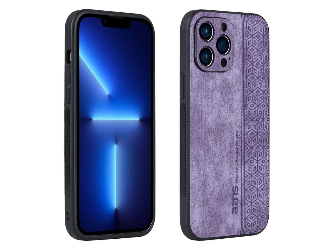 Capa Para Iphone 12 Pro Em Couro Pu E Tpu, Roxo
