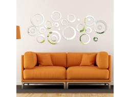 Adesivos de Parede Nova Line, Espelho de Cristal Acrílico 3D, Redondo, Removível, 24 Peças