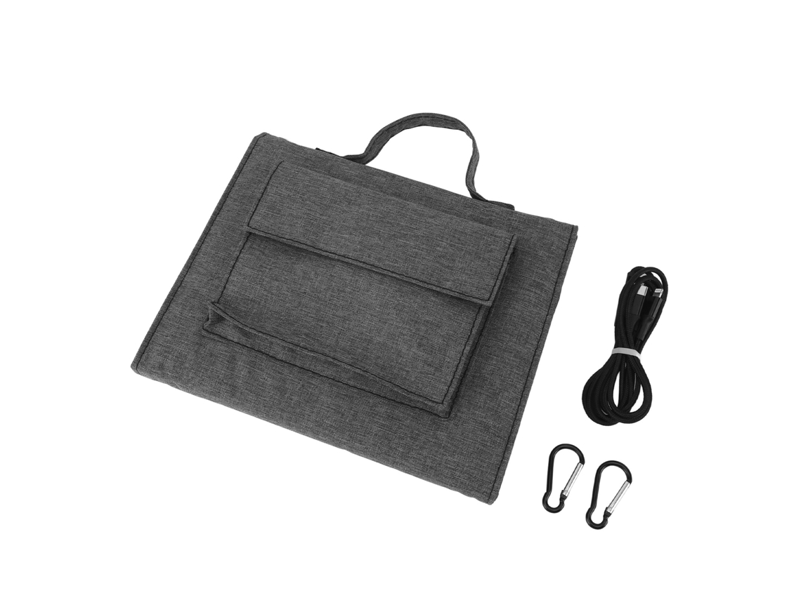Painel solar portátil de 30W carga rápida com saída USB e DC 20V para camping ao ar livre | S/MARCA