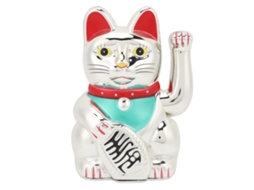 Ornamento De Gato Com Braço Mexendo Plástico Elétrico Casa Carro Loja