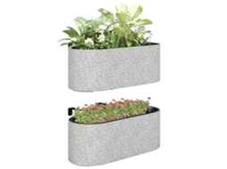 Vasos Suspensos com Sistema de Drenagem, Gancho, 42x16x15cm, Cinza Claro BTFORUS