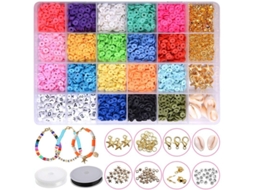2026 4500 Pérolas de Arcilla Piedra Negra 18 Cores 6mm Redondas Planas Quadradas Kit para Joias Diy