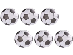 Jojofuny Conjunto De 6 Lanternas De Papel Brancas Em Formato De Bola De Futebol, Decoração Suspensa Para E Diy