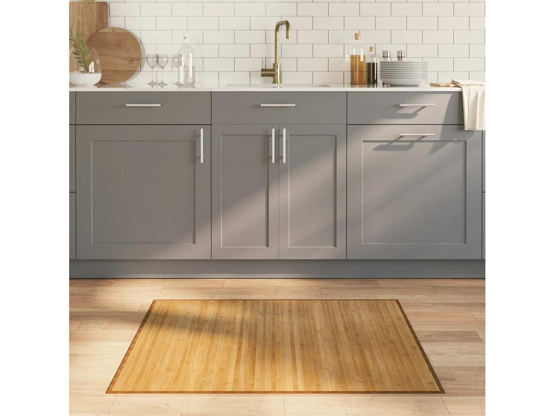 Vidaxl Tapete Retangular 80x100 Cm Bambu Cor Natural