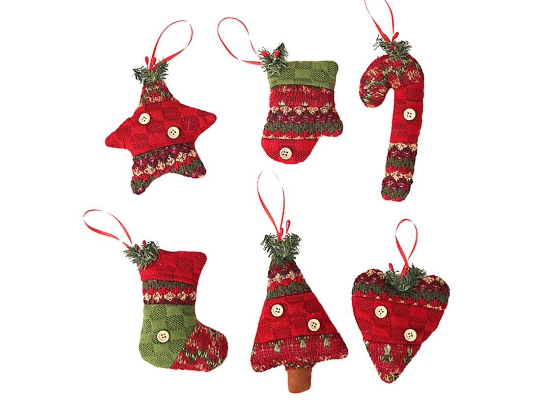Laxiscreed Pack De 6 Enfeites De Natal Criativos Para Árvore - Decoração Festiva