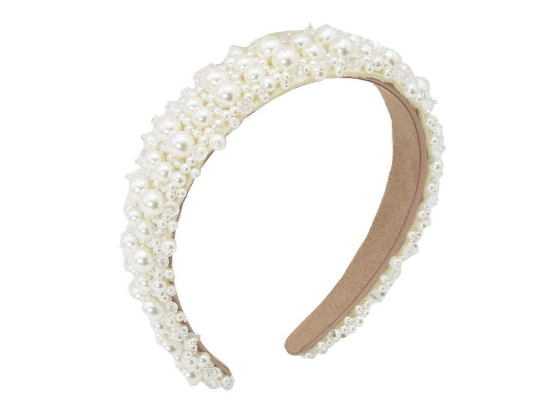 Cintas de Cabeça com Pérolas Brancas e Strass | S/MARCA