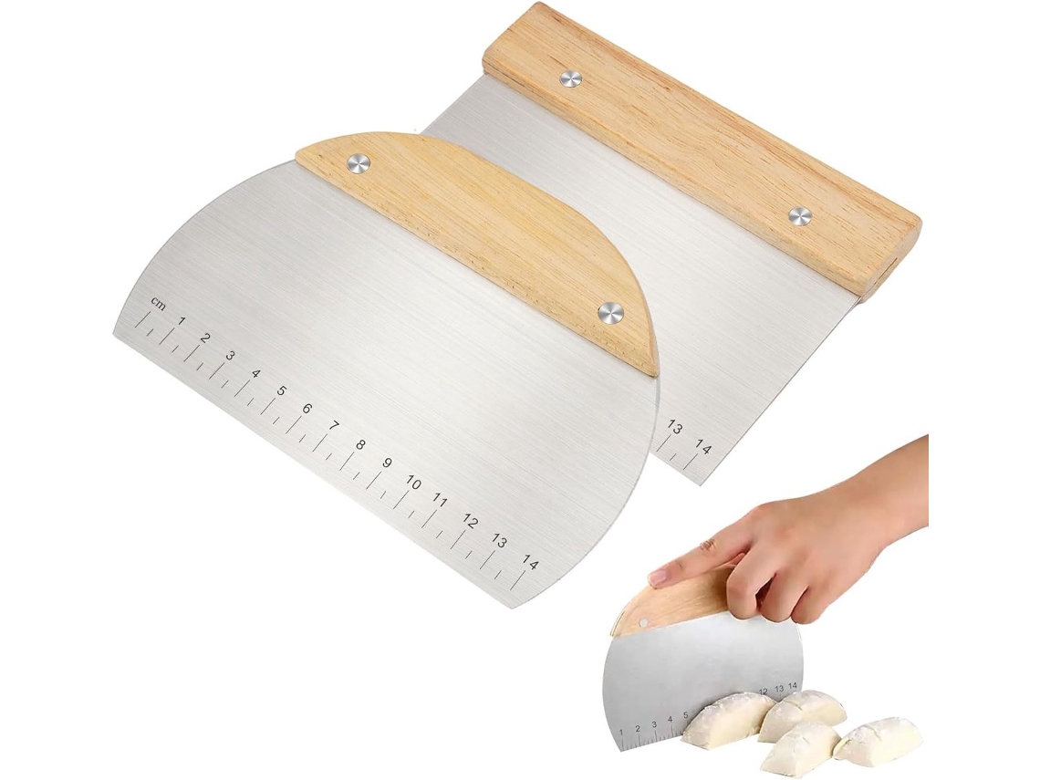 Raspador De Massa Plástico Com 2 Espátulas Macia E Rígida