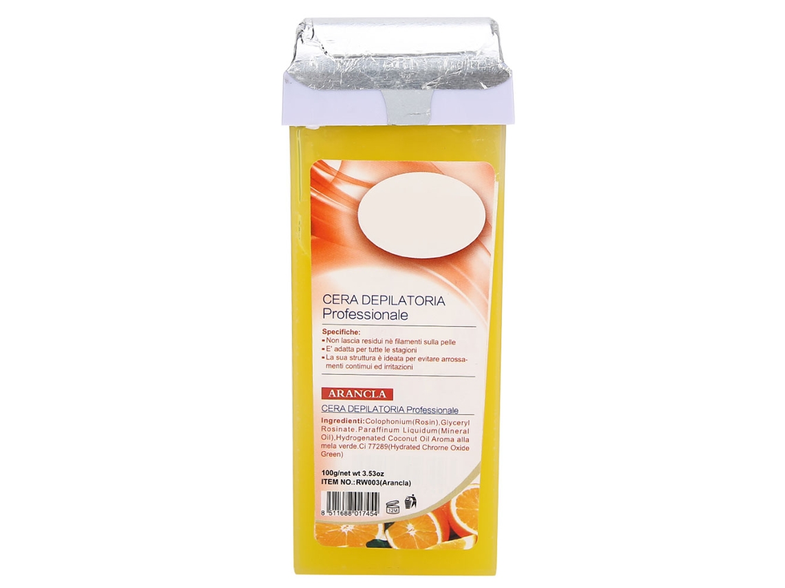 2026 cera Depilatória em Rolo 100g Cera de Abelha para Depilação de Lábios, Axilas, Pernas, Corpo Creme de Beleza Laranja
