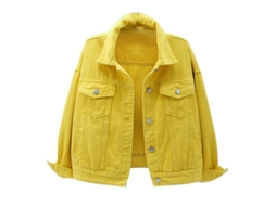 2026 jaquetas de Jeans para Mulher com Manga Longa Casaco Quente Primavera Outono Tamanhos S XXXL XXXL Amarillo