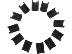 Conjunto De 12 Protetores Pés Cadeira Em Plástico Preto Formato U Com