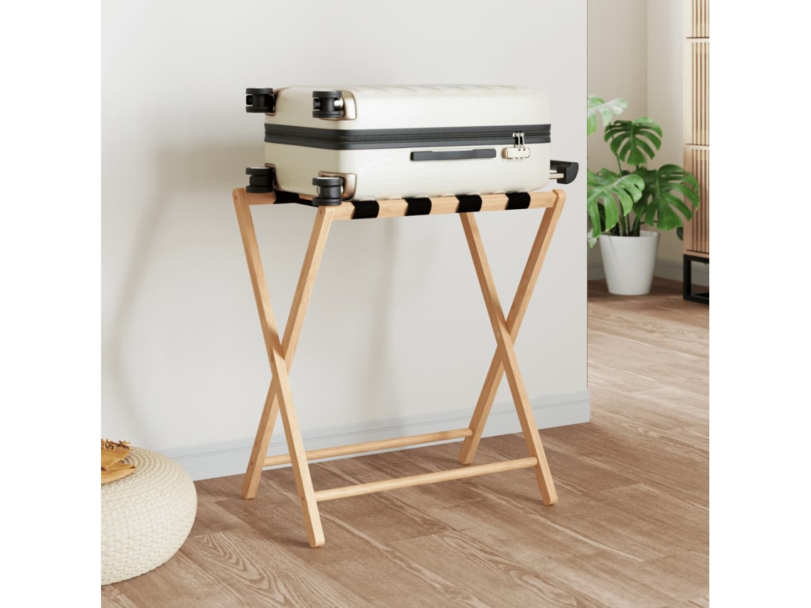 Vidaxl Suporte De Bagagem 68,5x38x58 Cm Bambu