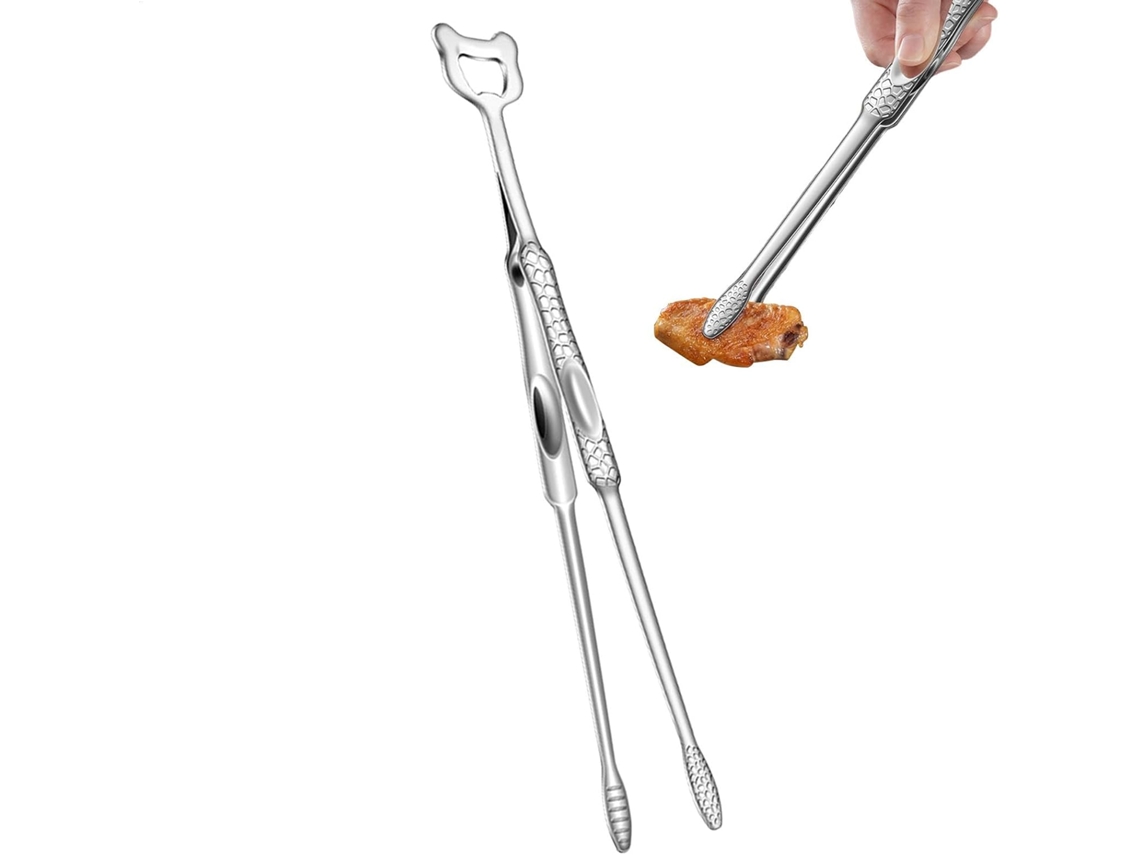 Pinça Para Grelhar, Pinça De Aço Inoxidável Para Grelhar, Pinça De Metal Antiaderente Com Cabo Ergonômico, Utensílio