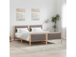 Vidaxl Estrutura Da Cama Cinzento-acastanhado 200 X 200 Cm Tecido