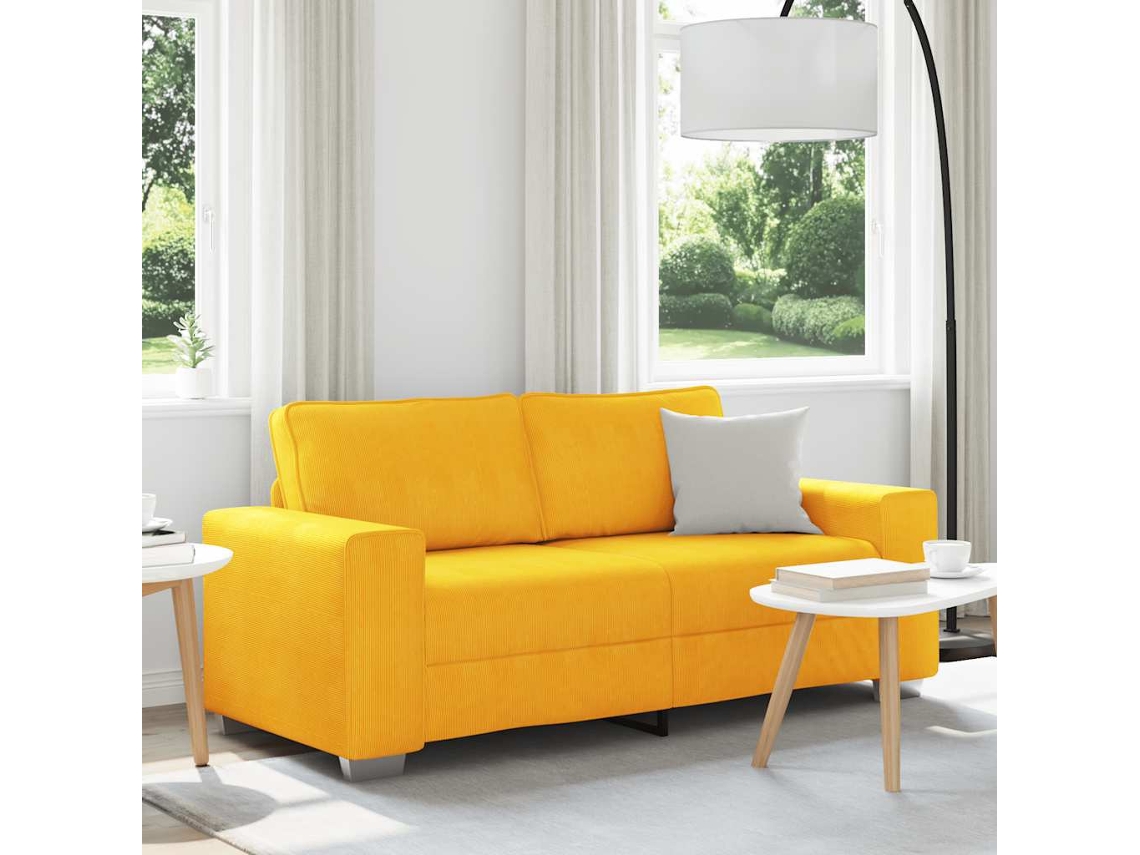 Vidaxl Sofá-luvas 180x77x82 Cm Tecido Corduroy Amarelo-claro