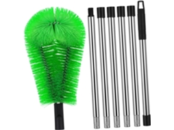 Escova de Limpeza com Cabo Telescópico em Aço Inoxidável e Cabeça Flexível para Calhas, Verde. SFUSHOS