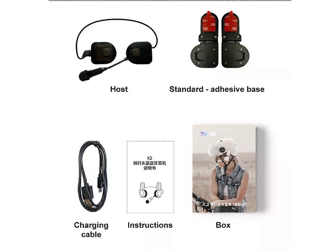Fone de Ouvido Bluetooth para Motocicleta, Estéreo Sem Fio, para Capacete, com Reprodutor de Música e Viva voz, com Suporte de Clipe. TAISHENGDA