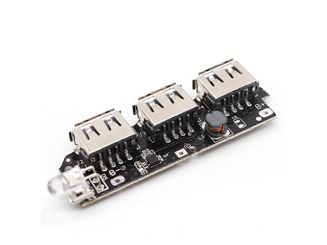 Módulo De Carga Usb Mini 3 Puertos 5v 1a/2.1a Para Baterías 18650
