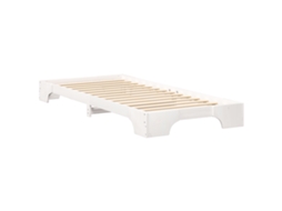 Conjunto 1 Estrutura Da Cama Vidaxl Branco Madeira De Pinho Maciça (90 X 210 Cm)