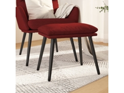 Vidaxl Apoio De Pés 45x29,5x35 Cm Tecido Vermelho Tinto
