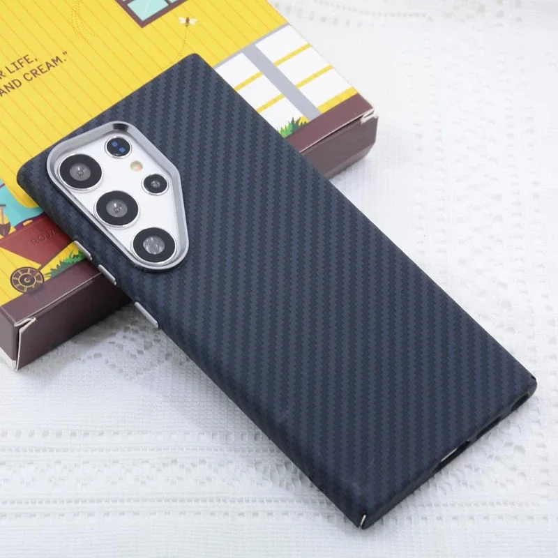 Capa Magnética Para Celular (galaxy S25) Com Textura De Fibra De Carbono, Capa Protetora À Prova De Choque, Com Protetor De Lente Da Câmera.