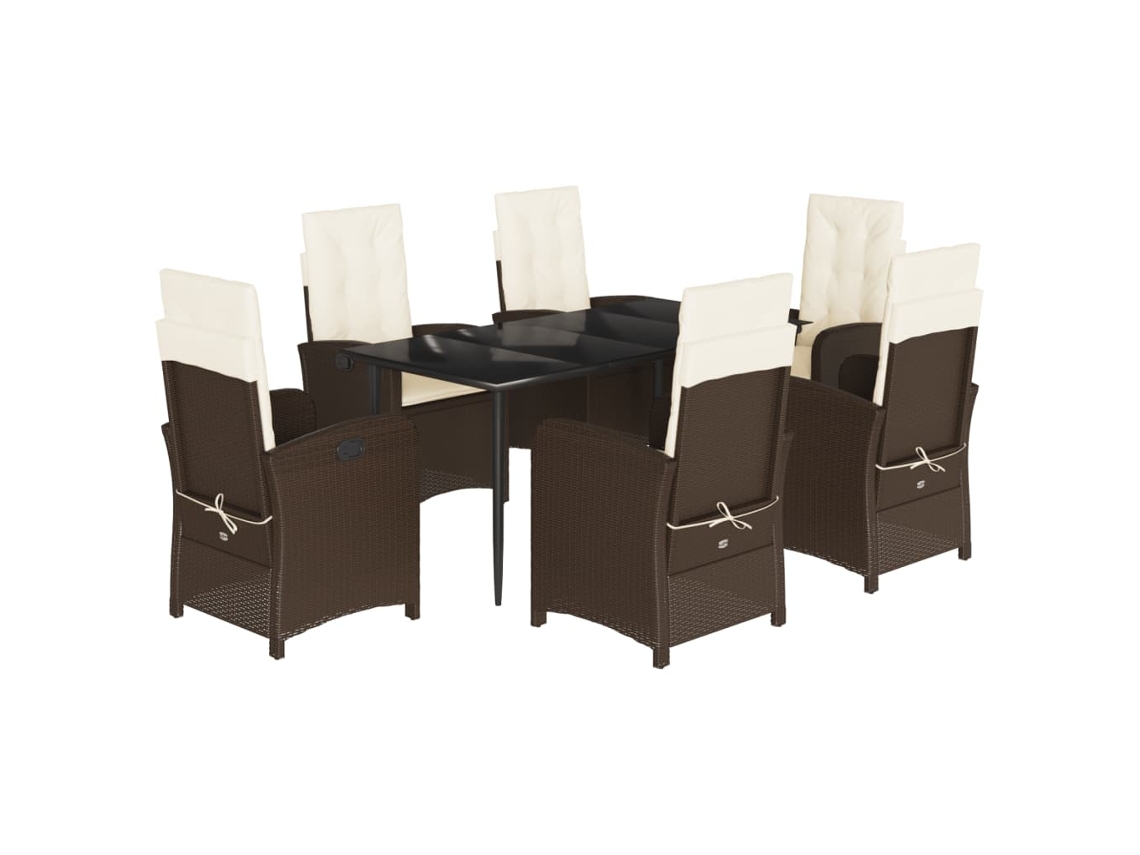 Garden Dining Set, Garden Dining Sets Vidaxl Marrom Rattan / Vime (160 Cm Table Length)