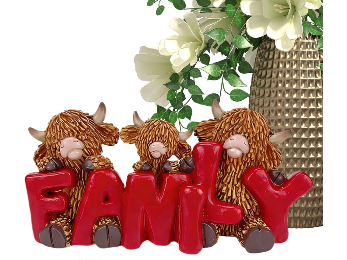 Pequena Estatueta Resina Decoração Ideal Feriados Festas Aniversário Escritório Quarto Vaca Casa Dia Mães Pais GOKOCO