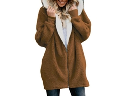 2026 abrigo com Capuz Fluffy para Mulher Jaqueta Forrada de Felpa Outerwear