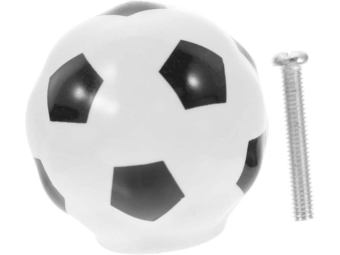 Puxador De Cerâmica Em Formato Bola Futebol Para Armário Ou Porta Móveis