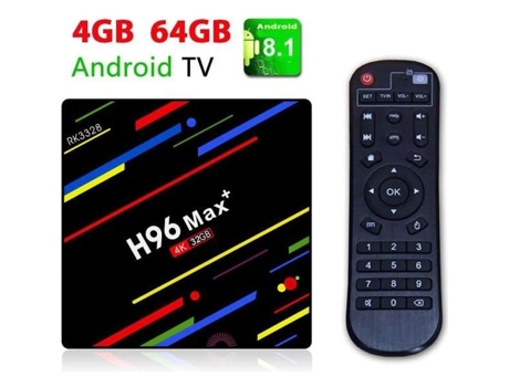 H96 Max TV Box Android 8.1 4GB (RAM) 64GB com controle remoto de voz de TV 5G Dual Band WiFi EFUTURE