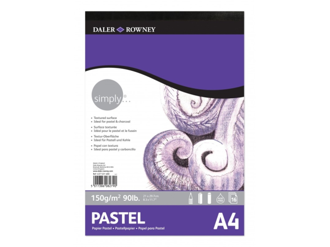 Bloc Papel Pastel Encolado Retrato 16 Hojas-150 Gr/M2 A4