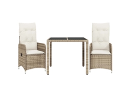 Bistro Set, Bistro Sets Vidaxl Bege Rattan / Vime (90 X 90 X 75 Cm)