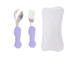 Conjunto de Garfo e Colher para Bebê Utensílios de Treinamento em Silicone NEVEANCE