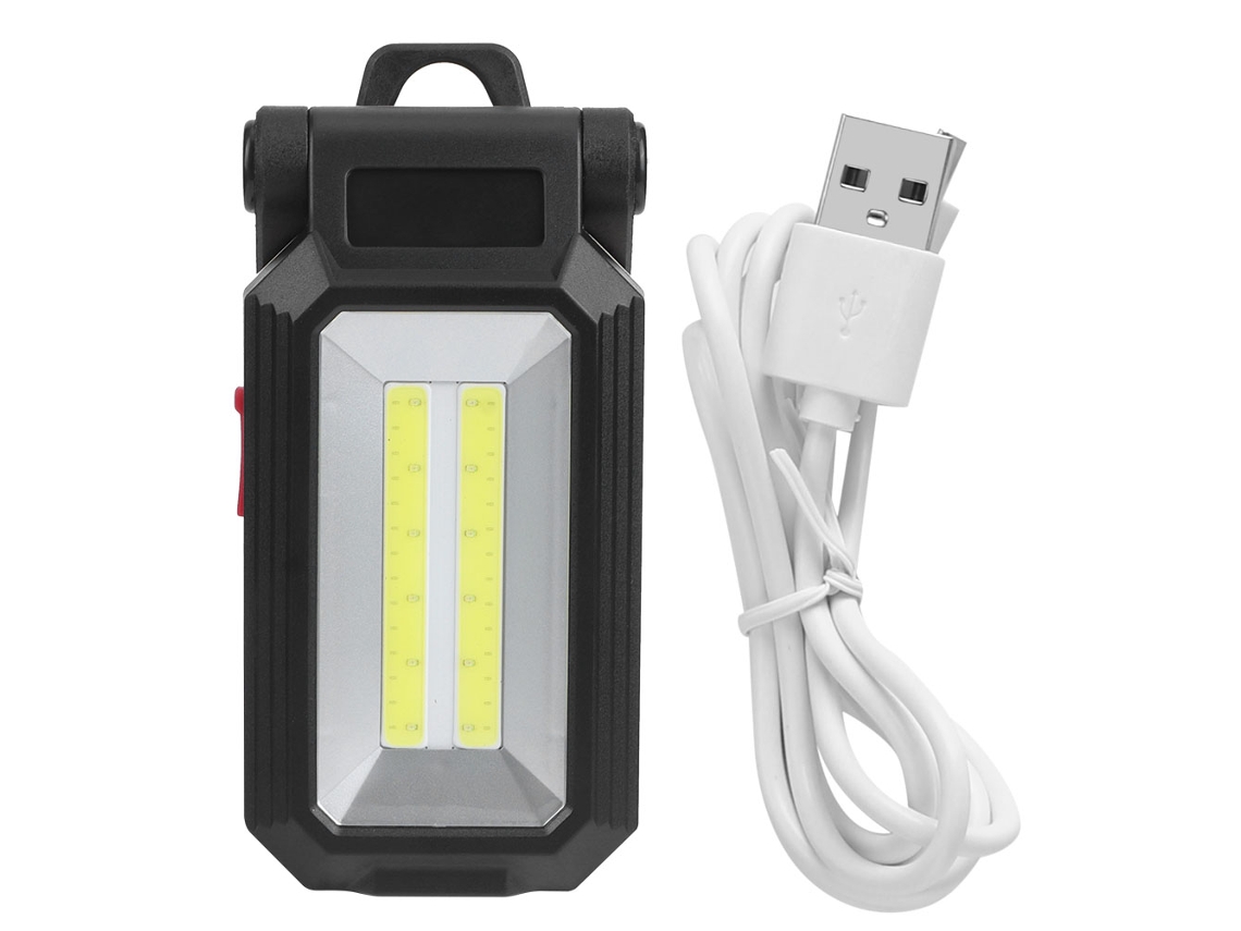 Rebe-lâmpada De Trabalho Led Cob Plegável Com Ímã E Gancho Brilho Ajustável Recarregável Usb Para Reparações Exteriores W559