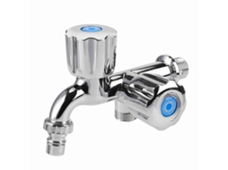 Torneira de Água Fria MARCA para máquina de lavar, com dois bicos, manípulo G1/2
