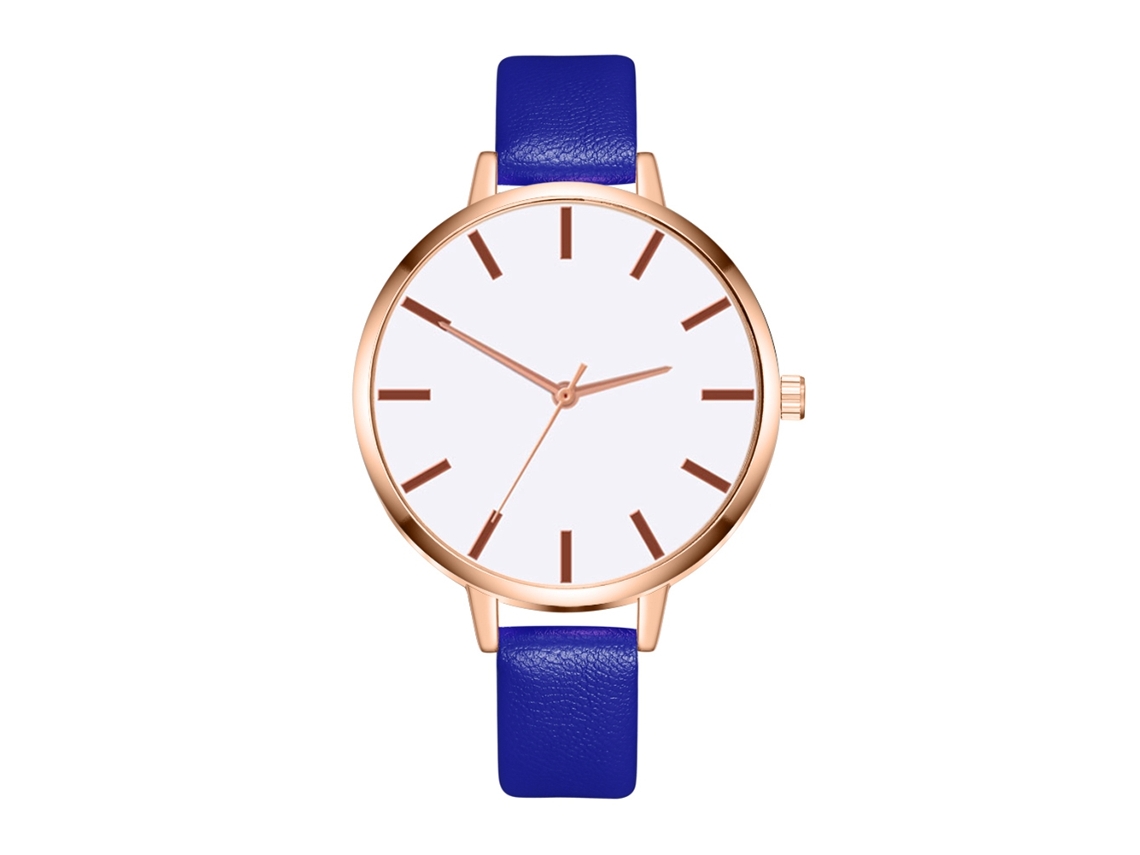 Relógio Feminino de Moda Zhoulianfa Pulseira Pu Quartzo Casual Azul