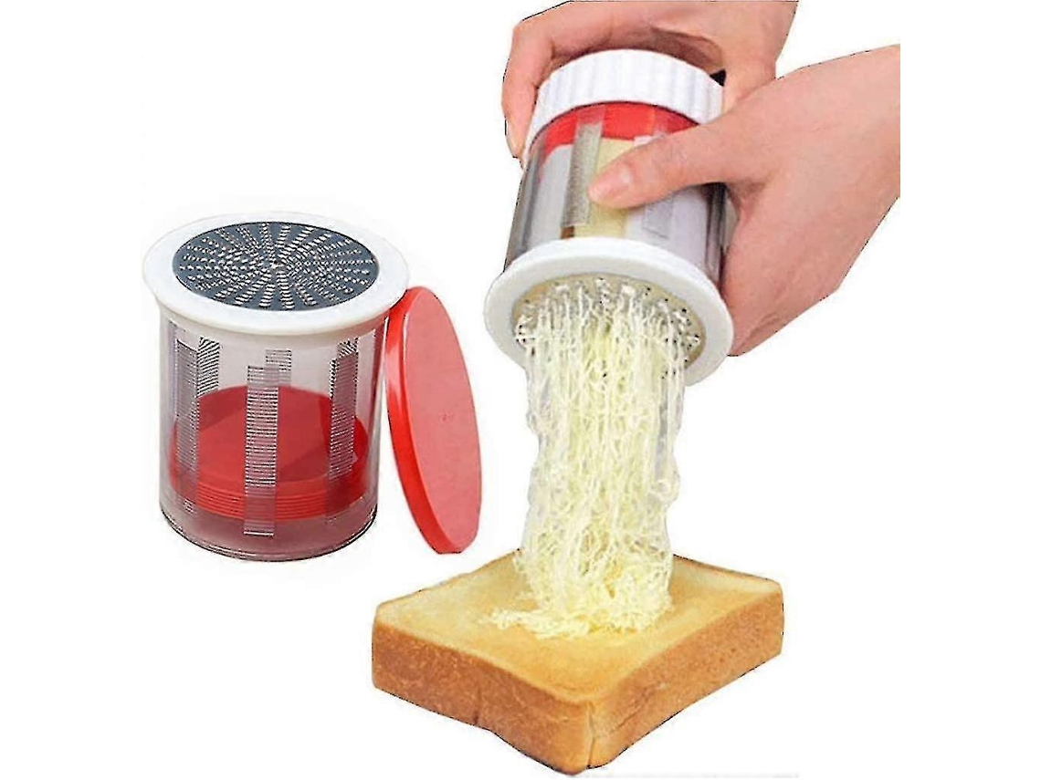 Rallador de Queijo e Manteiga de Aço Inoxidável Manual com Lâminas Intercambiáveis Ferramenta de Cozinha Yujia