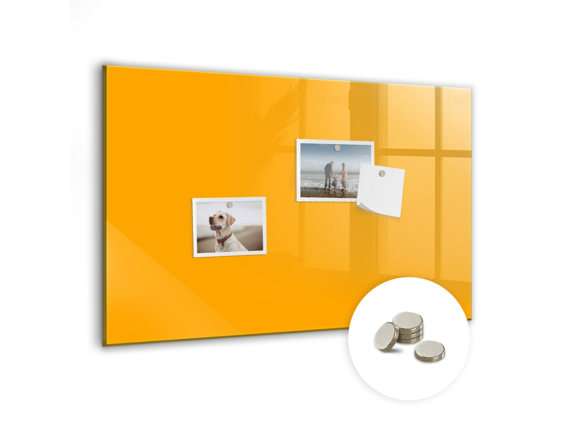 Quadro Magnético De Parede Amarelo Dourado Para A Cozinha Espelharte (60x40 Cm)