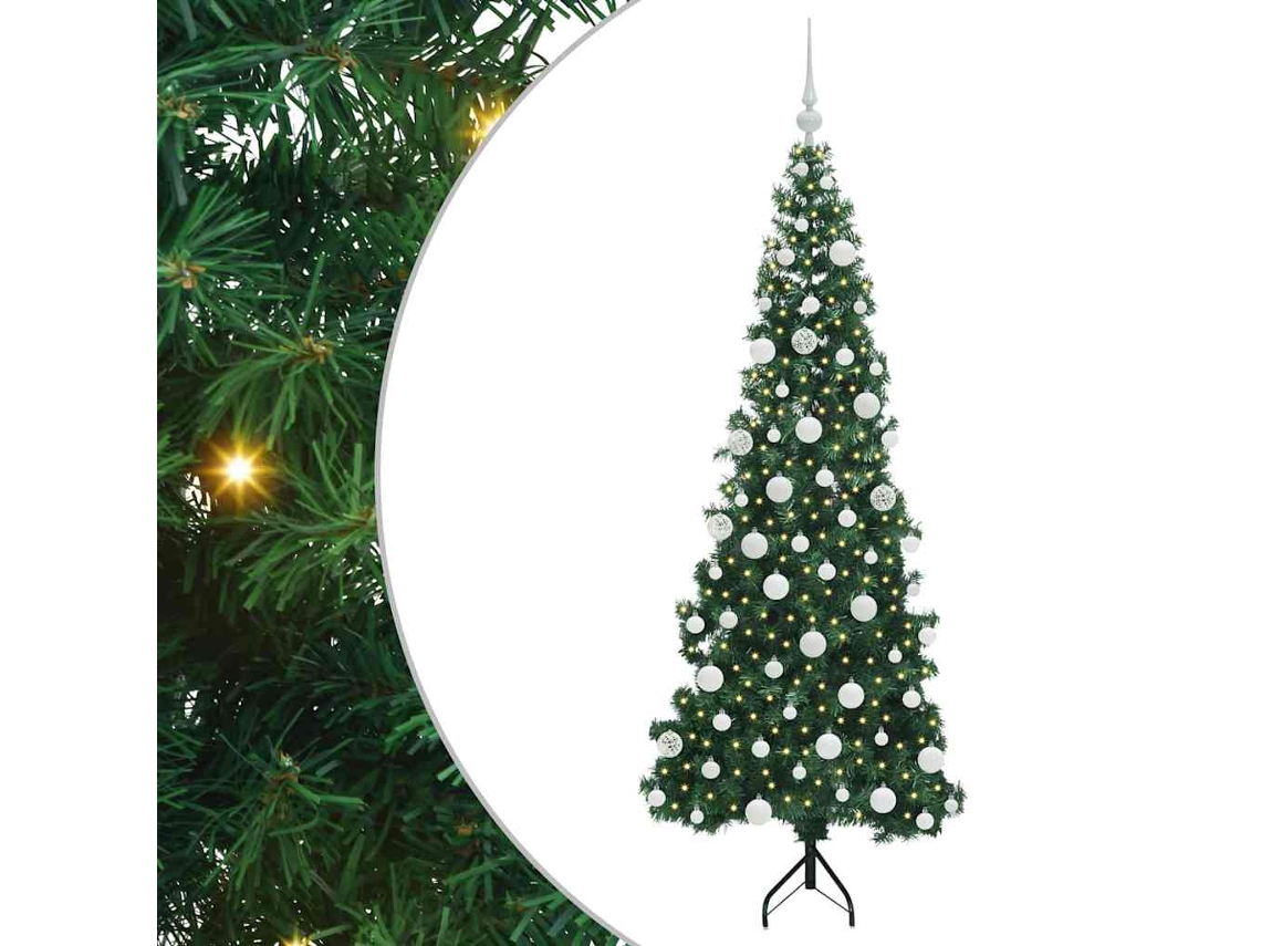 Árvore De Natal Artificial Com Luzes Pré Iluminadas Vidaxl Verde Pvc (180 Cm)
