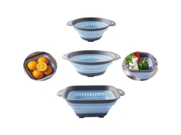 Colador Plegable De Silicona Sin Bpa Con Asas De Plástico Resistente Para Cocina