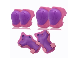 Conjunto de 6 proteção AQUAFORGE, Joelheiras e cotoveleiras, rosa púrpura