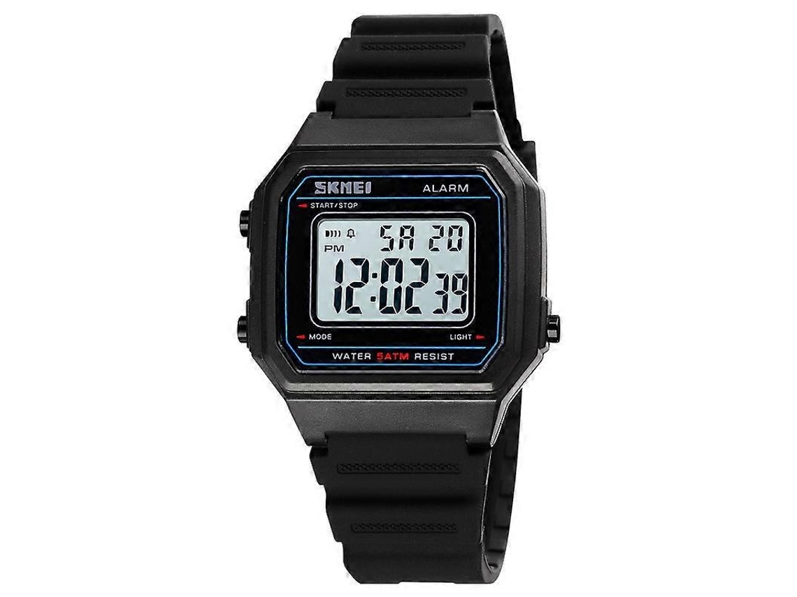 Relógio Digital Luminoso Multifuncional Esportivo Skmei 1698, Resistente À Água Até 50 Metros, Com Fivela Quadrada.