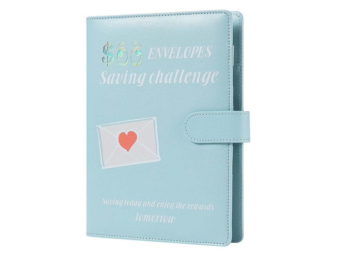 Couple S 100day Envelope Challenge Loose Leaf Cash Budget Planner Notebook, Upgraded Single Cover, Light Blue