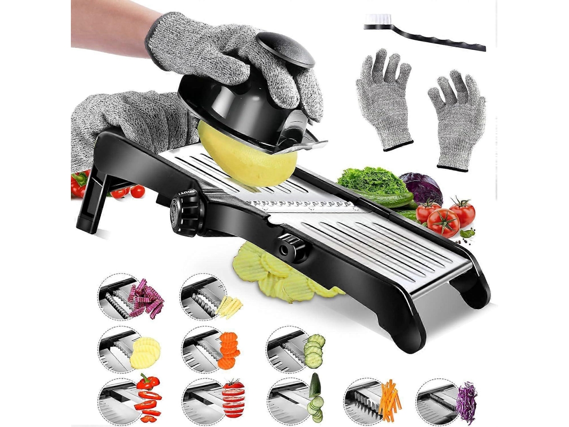 Lurelia Mandolina Legumes Aço Inoxidável Ajustável Proteção Manual 9 Mm Para Frutas